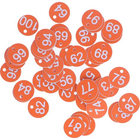 Lotto di 50 etichette numerate per arnie – rotonde – arancioni B – forniture per apicoltura – apicoltura (1/5)