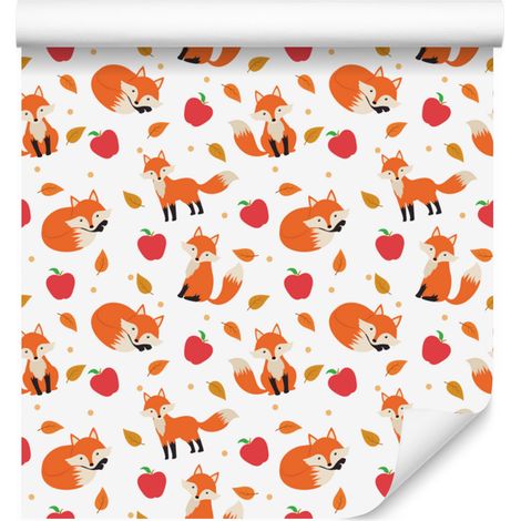 Papel pintado Fox blanco y crema para salón y dormitorio, 50x1000 cm (1/5)