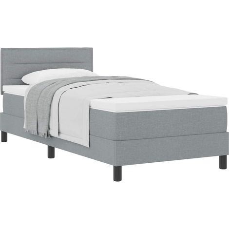 Maison Exclusive - Boxspringbett mit Kopfteil Hellgrau 80 x 200 c