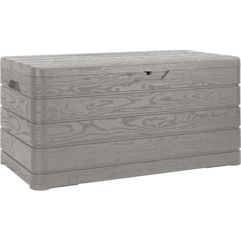 Toomax Dolomiti baule da 500 litri, portattrezzi 130x65x64 cm, effetto legno colore grigio tortora, in plastica resistente, resistente ai raggi UV, dotato di foro per lucchetto, per esterni