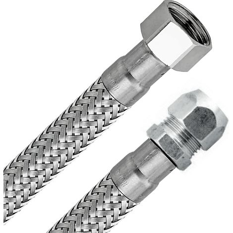 Schläfer 4605038  Flessibile idraulico bicono trecciato connettore 3/8"MF x ø 8mm Lunghezza cm 30 (1/5)