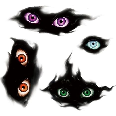 Stickers Fenêtre Halloween Déco Chambre 30 x 40 cm Œil Ombré Stickers De Fête Et Décorations De Fenêtre Halloween Pour Vitres Intérieures, Portes, , Salle De Bain, Salon, École, Ferme (1/5)
