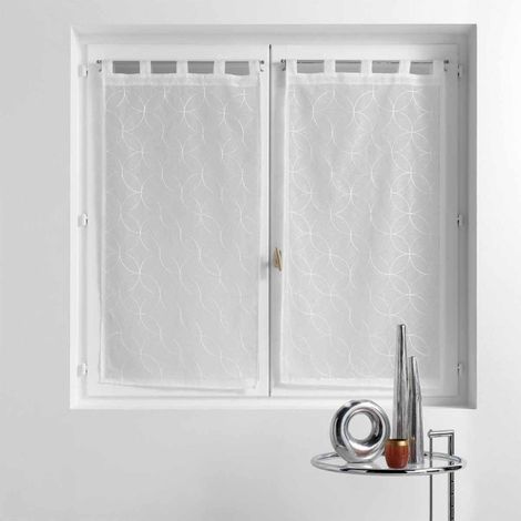 Paire de Voilages "Olympia" 60x160cm Blanc (1/4)