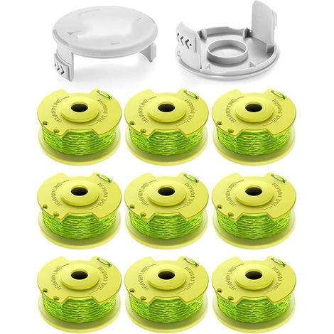 Passend für RYOBI Rasenmäherzubehör, AC80RL3/AC14HCA Rasentrimmerkopf, Grasschneideseil (9 Spulen, 2 Abdeckungen) (1/4)