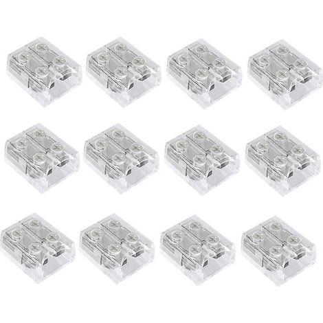 Lot de 12 connecteurs LED 2 broches 8 mm sans soudure pour rubans LED transparents (1/5)