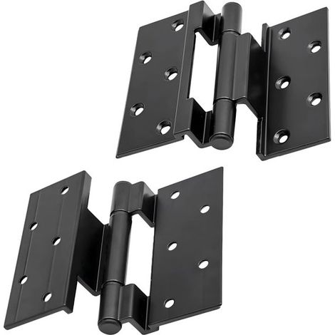 Juego de 2 bisagras - Bisagras tipo 50 - Aptas para ventanas y puertas oscilobatientes y correderas - Negras (1/5)