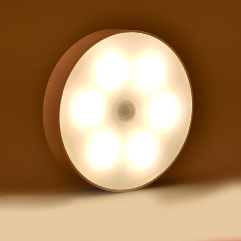LED ronde lumière blanche chaude rechargeable par USB