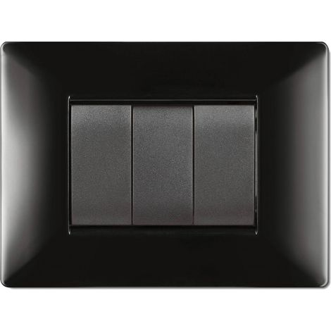 PLACCA LIFE Q MOD.LIVING PLAS.NERO 3P. Prezzo per 1 pezzo.