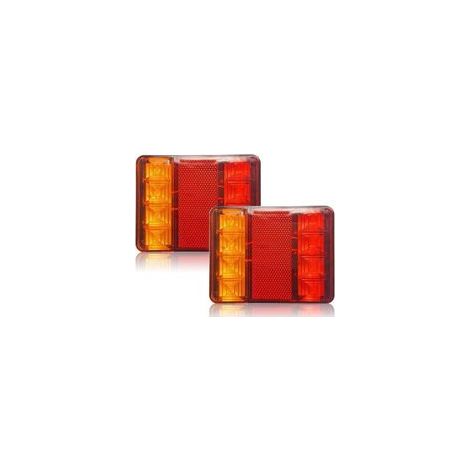Éclairage et réflecteurs pour remorque, 2 Pièces 12 V LED Feux Arriere, Feux Arrières Multifonctionnel pour Tracteur Camion Remorque