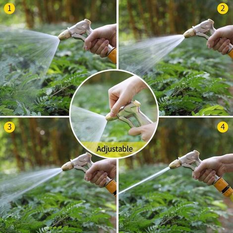 Pistolet d'arrosage de Tuyau de Jardin avec buse en Laiton, pulvérisateur d'arrosage à Main en Alliage de Zinc à Haute Pression pour Lavage de Voiture/arrosage de pelouse (1/5)