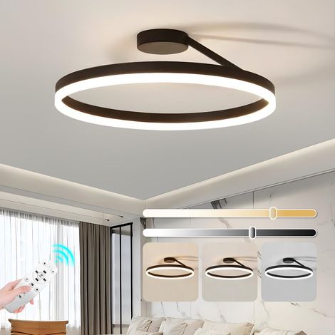 Plafonnier LED à intensité variable avec télécommande, lustre LED moderne, plafonnier rond encastré de 30 cm, température de couleur 3 couleurs (1/5)