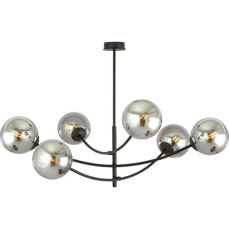 Lampadario Emibig Hunter 6 luci E14 nero/cromo dimmerabile (1/5)