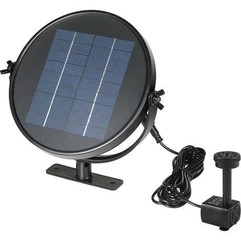 Pompe solaire submersible Decdeal 9V 2,5W avec moteur sans balais pour fontaine, abreuvoir à oiseaux et bassin, débit 190 l/h, hauteur de refoulement 170 cm (1/5)