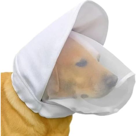 Filet de tête pour chien, sûr, léger et respirant, housse de protection pour tête de chien, pour chiens de petite et moyenne taille, chiots, voyage, activités de plein air, camping (blanc) (1/5)