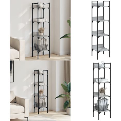 Librería de 4 estantes madera gris Sonoma 35x30x138,5 cm - Estantería de madera - Estantería gris