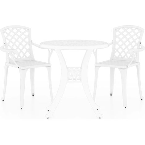 Maison Exclusive - Ensemble de bistro 3 pcs Aluminium coulé Blanc (1/5)