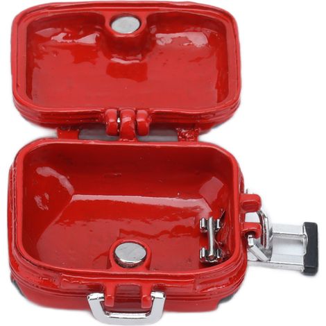Mini valise rigide de voyage pour poupées, idéale pour une scène de vie miniature (rouge). (1/5)