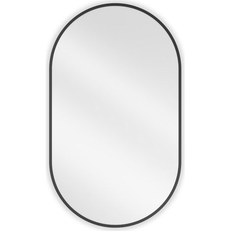Mexen Loft Badezimmerspiegel oval 85 x 50 cm, schwarzer Rahmen - 9851-085-050-000-70 (1/5)