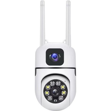 Amorly Caméra, 1 MP, vue panoramique à 360°, double caméra, contrôlable à distance depuis un téléphone portable, vision nocturne en deux couleurs (1/4)