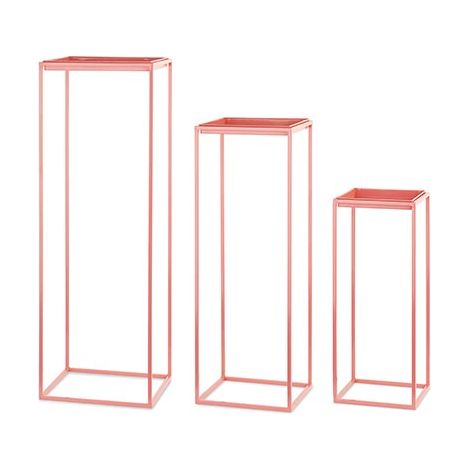 Tono Su Tono Set 3 Alzate Rosa 6 x 5 x 5,5 / 22 x 22 x 55/ 30 x 30 x 90 Cm