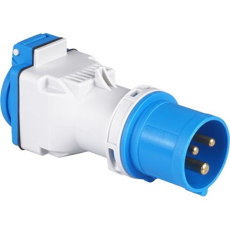 Adaptateur de camping CEE 16A vers 230V, adaptateur coudé pour prise française (1/5)
