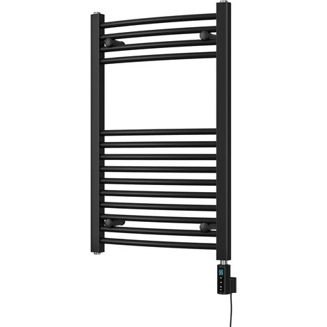 Zennor - Black Electric Towel Rail H800mm x W500mm Curved 300w Thermostatic WIFI (1/3)