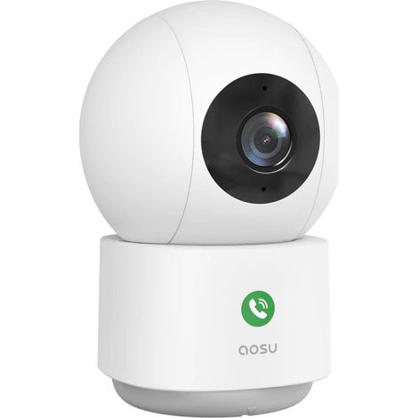 AOSU 2K Camara Vigilancia WiFi Interior 360°, Nocturna HD de 10 m, WiFi 5G/2.4 GHz, Detección Humana AI, Audio Bidireccional, Llamada de un Toque, para Bebé/Mascotas, Compatible con Alexa (1/5)