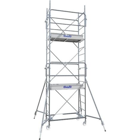 DUARIB - Échafaudage Roulant Industriel Acier Altitude 150 - Hauteur plateau de 1,7 à 6,7m - Hauteur de plateau 6,7 m - L 1,5 m