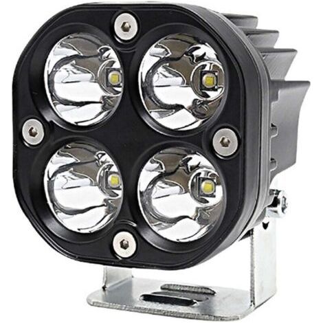 QORVA-Lot de 2 phares de travail à LED pour tracteur, 7,6 cm, 3 pouces, 40 W, blanc, 12 V, 24 V, étanches IP67, feux antibrouillard pour voiture, camion, SUV, bateau, carré XXW (1/4)