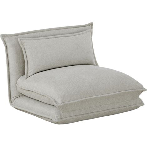Chauffeuse convertible 1 place en tissu - Beige - Nala