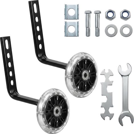 1 Paire Stabilisateurs de Vélo, Petite Roue Velo Enfant Roulette Velo Noir Roulette Velo Enfant, Roues de Support, pour Vélo Stabilisateurs de Sécurité Réglables, pour Vélos à de 12 à 20 Pouces (1/5)