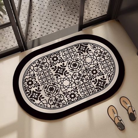 Tapis de salle de bain léger et luxueux, tapis de sol antidérapant à séchage rapide, paillasson, 40 × 60 cm (1/5)