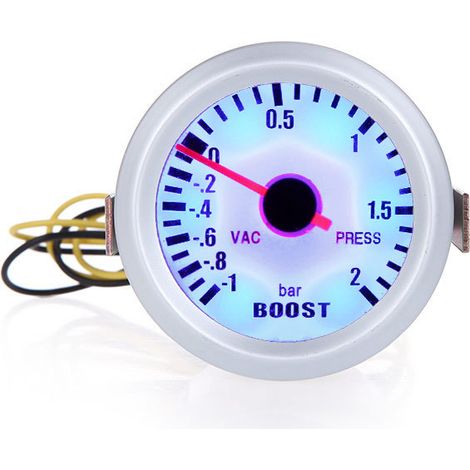 Manomètre de pression de suralimentation turbo pour voiture, 52 mm (2 pouces), -1 à 2 bars, LED bleue (1/5)