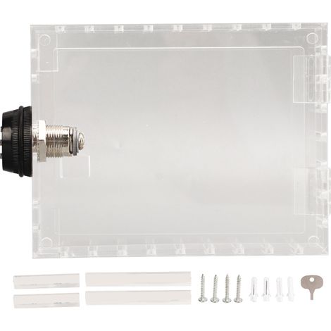 Universeller, transparenter Verriegelungskasten für Thermostat mit Schlüssel und transparenter, wandmontierter Schutzabdeckung für Thermostat.