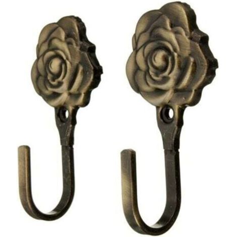 Set of 4 Vintage Style Antique Iron Coat Hooks (92mm). (1/4)