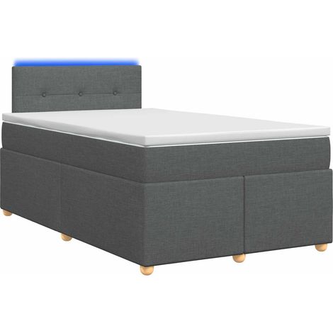 Maison Exclusive - Letto box spring con materasso Grigio Scuro 120 x 200 cm (1/5)