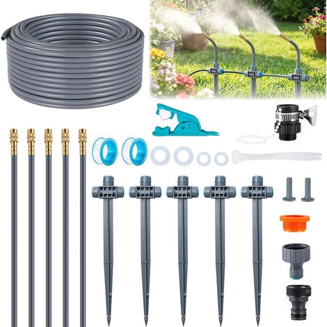 Système d'irrigation Jardin, Système D'irrigation Automatique de Jardin à 360 °, Kit arrosage Automatique, Kit d'irrigation Goutte, Système d'Irrigation Goutte-à-Goutte, pour Jardin, Pelouse, Serre (1/5)