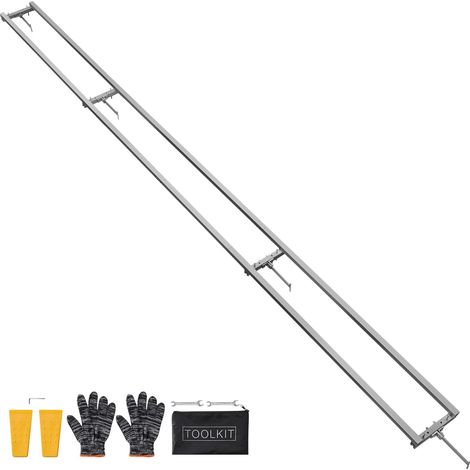 Rail de Guidage pour Scierie Mobile Portative, Portée de Coupe 3,66 m, Guide à Rail Réglable Aluminium pour Tronçonneuse, avec 4 Barres Transversales, 2 Cales, pour Constructeurs et Menuisiers (1/5)