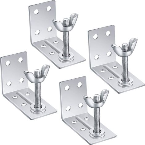 Lot de 4 supports muraux en L pour store romain et écrou papillon pour montage au plafond ou au mur pour store romain fenêtre de maison (1/5)