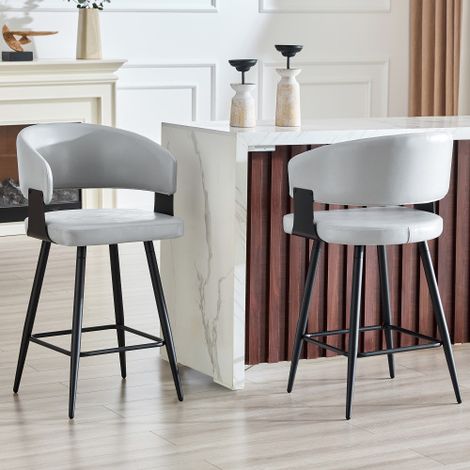 Chaise de salle à manger moderne rembourrée avec dossier et accoudoirs  adaptée aux maisons, cuisines, hôtels ou showrooms  style moderne du milieu du siècle (Mid-century modern). (1/5)