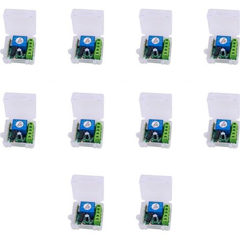 10 récepteurs relais RF 1 canal 12 V CC 433 MHz, télécommande sans fil universelle, module émetteur 433 MHz, kit de bricolage (1/5)