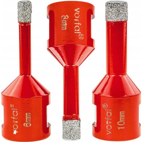 Foret diamant couronne M14 pour grès carreaux céramiques 6 8 10 mm 3 pièces (1/5)