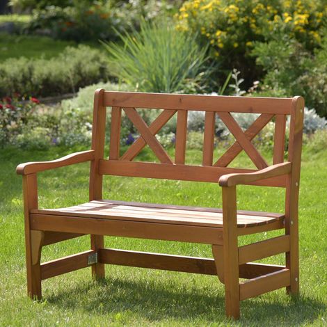Panca in legno da esterno Pieghevole Modello MALMO Verniciata Miele - Dimensioni 109 x 61 x 43/88 h. cm (1/5)