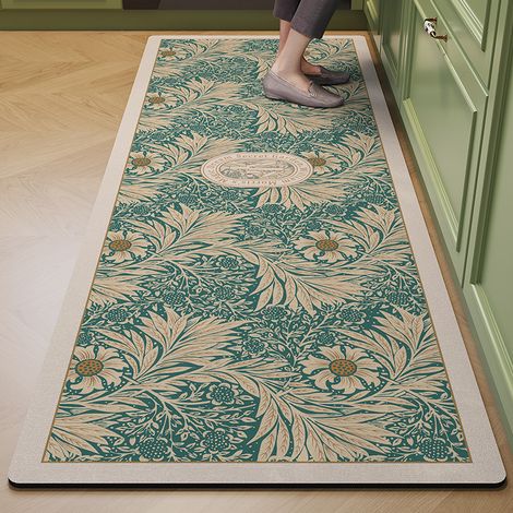 Tapis de cuisine et de salle de bain floral romantique, tapis antidérapant facile à nettoyer, tapis de salle de bain et anti-fatigue, 40x60cm, Style 3 (1/4)