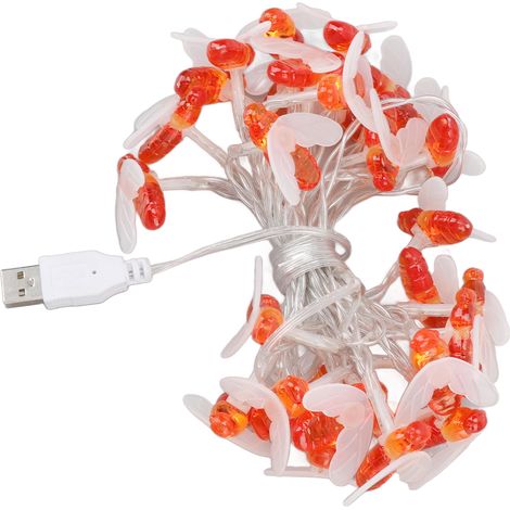 Solar-Lichterkette mit Bienenmotiv, 3 Meter, 30 LEDs, mit USB-Anschluss, wasserdicht, Weihnachtsdekoration (1/5)