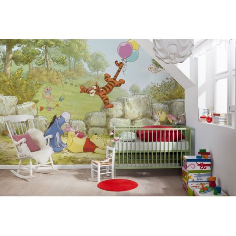 Komar Carta da parati Disney Winnie Pooh con palloncini in vinile, multicolore, 368 x 0,2 x 254 cm (1/2)