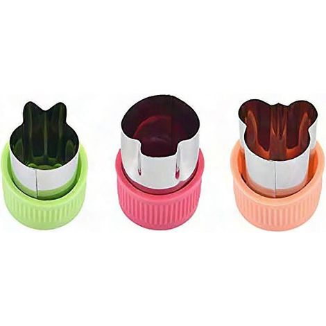 Ensemble de 3 coupe-légumes mignons avec manche en plastique - Ustensiles de cuisine en acier inoxydable pour la cuisson (1/5)
