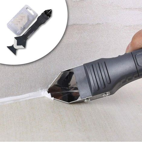 Lot de 6 outils 3 en 1 pour retrait du mastic avec 5 tampons d'angles différents (1/3)