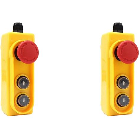 Boîtier de commande étanche à la pluie pour 2 boutons de levage, interrupteur d'arrêt d'urgence pour palan électrique à commande directe 2,2 kW, 220 V (1/5)