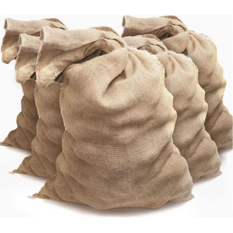 (60 x 100 cm) 5 Jutesäcke – Kartoffelsäcke aus Jute – Kartoffelaufbewahrungssäcke – Hochwassersicher, Braun (1/4)